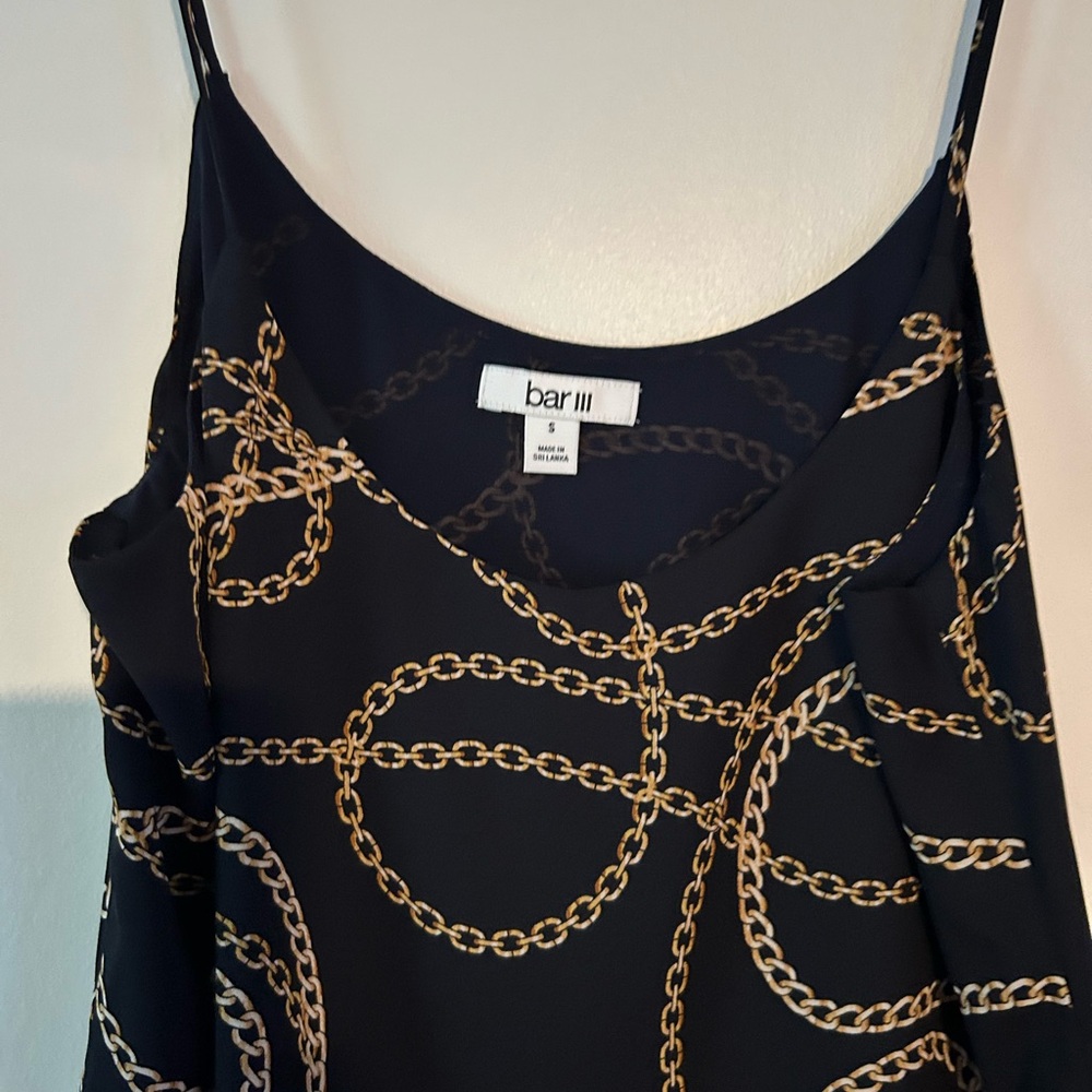 Bar lll cami top Navy in color w/ gold accents size small